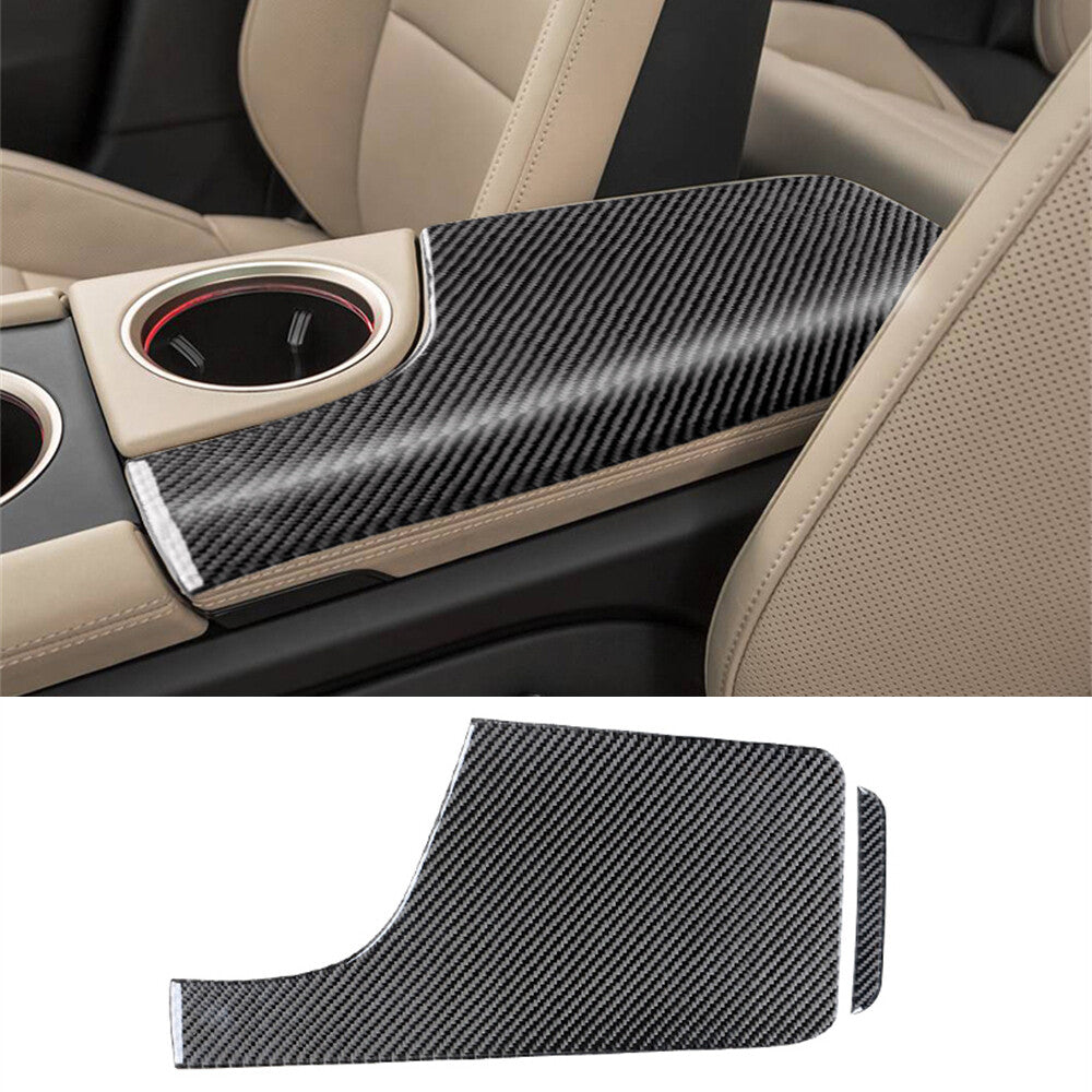 Carbon Fiber Center Console Armrest Box Panel Cover for Porsche Taycan 2019-2022