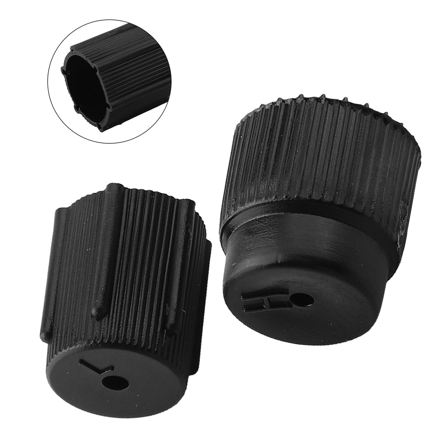 ABS Plastic Car AC Valve Cap Kit 2pcs Dust Covers High 16mm and Low 13mm