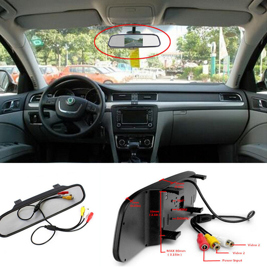 Auto Car Reverse Parking Camera Rearview Mirror TFT Color LCD Display Monitor