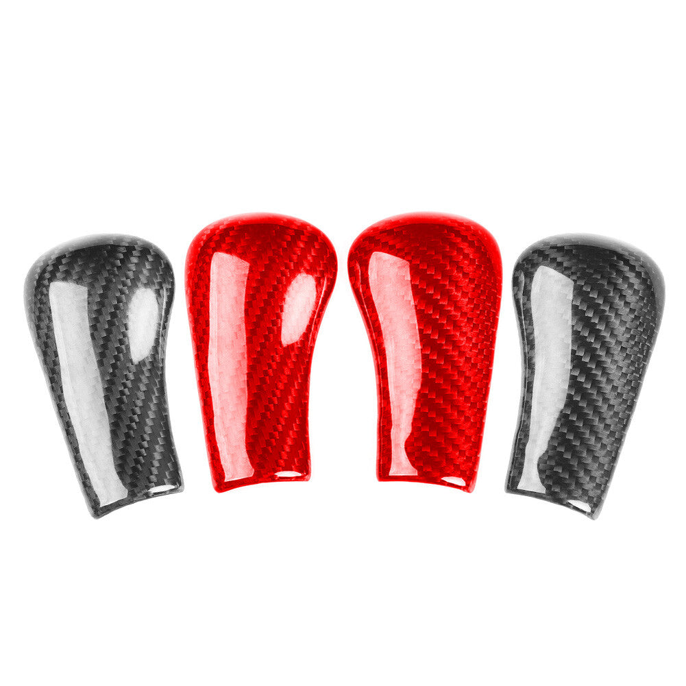 2Pcs Carbon Fiber Console Gear Shift Knob Cover fits for Nissan GTR R32 R33 R34 Q