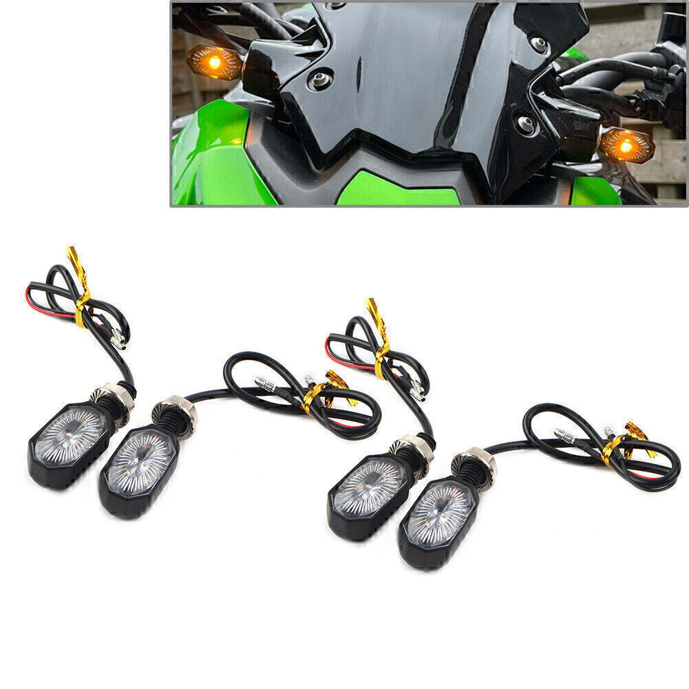 for Mini LED Turn Signal Blinker Amber Light Indicator Lamps Bulbs Motorcycle 4Pcs Q