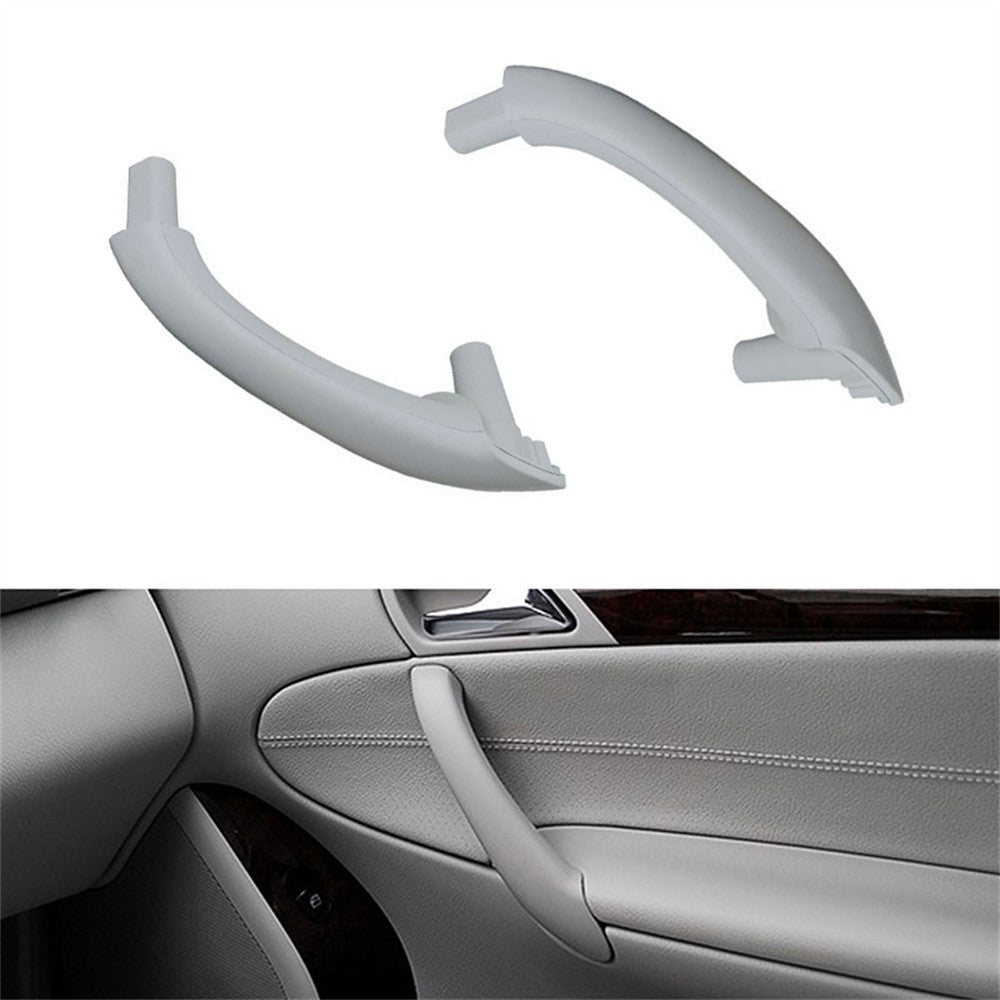 2pcs Front Interior Door Pull Handles ABS for Benz W203 C-Class 2000-2007 Grey Q