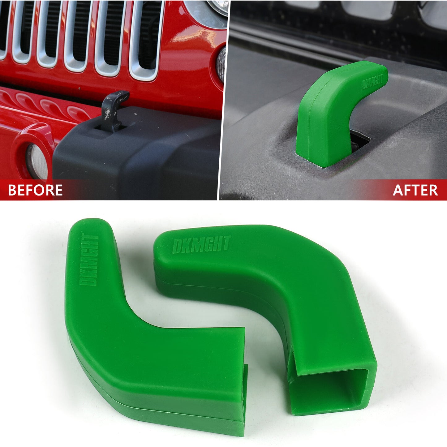 Green bumper tow hook cover (upgrade) for 07-23 for Jeep for Wrangler JK/JL Gladiator Q