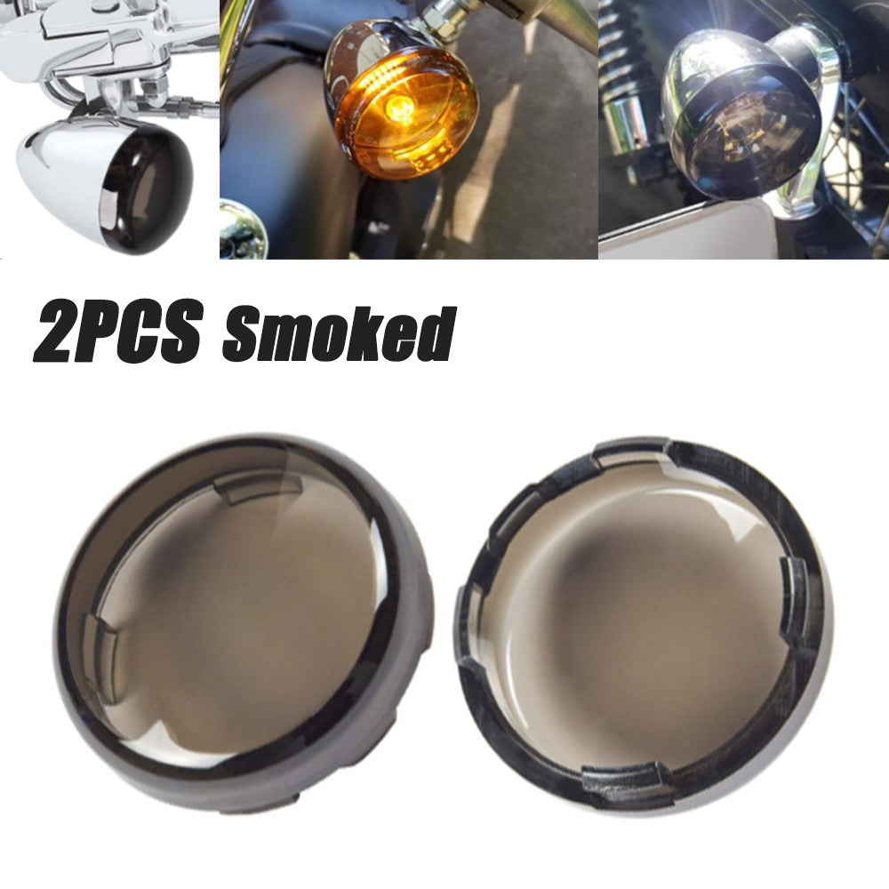 Smoked turn signal lens caps fit for Harley Dyna Street Glide Road King- n