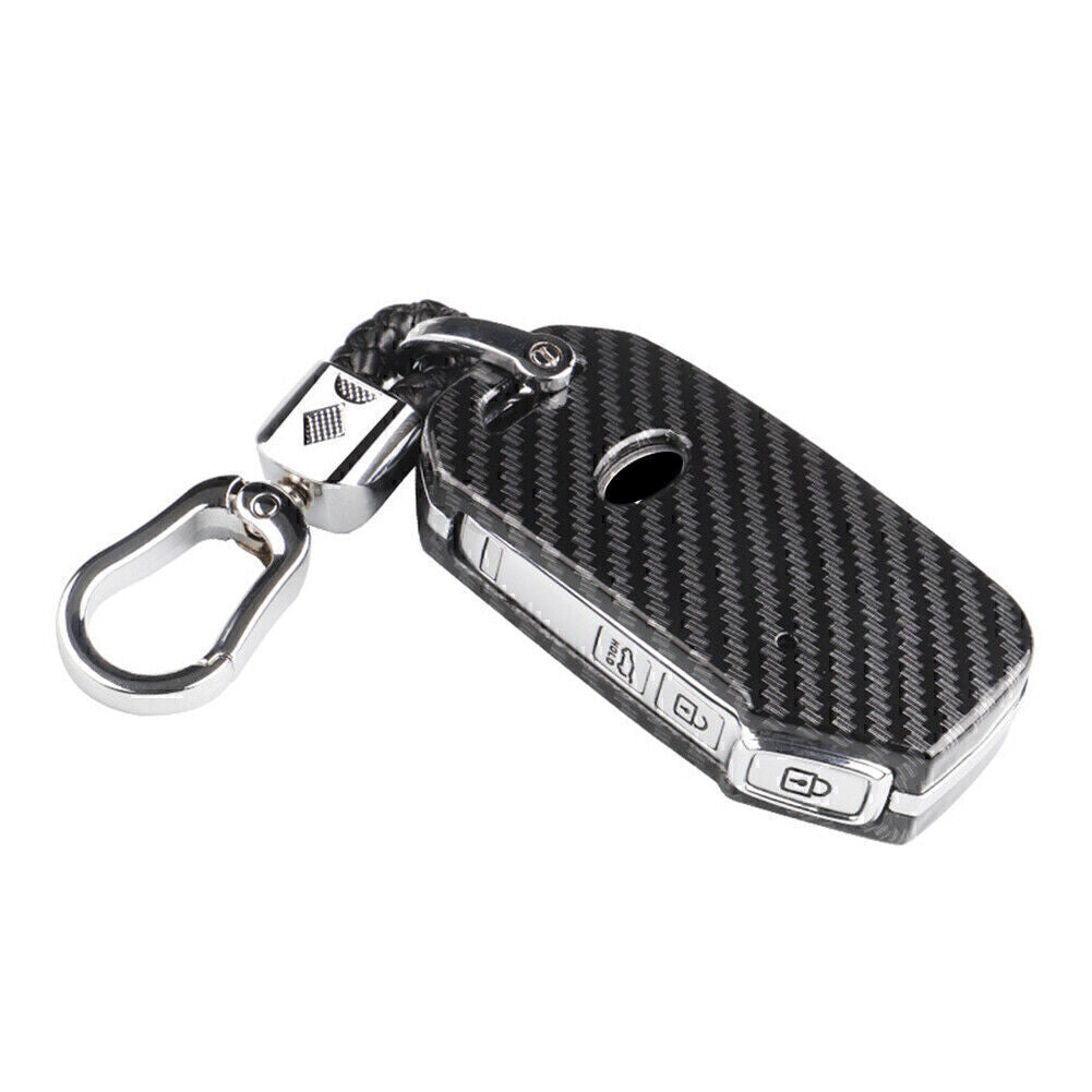 Key Fob Cover ABS Carbon Fiber Look for Kia Forte Telluride K3 K5 Optima Seltos
