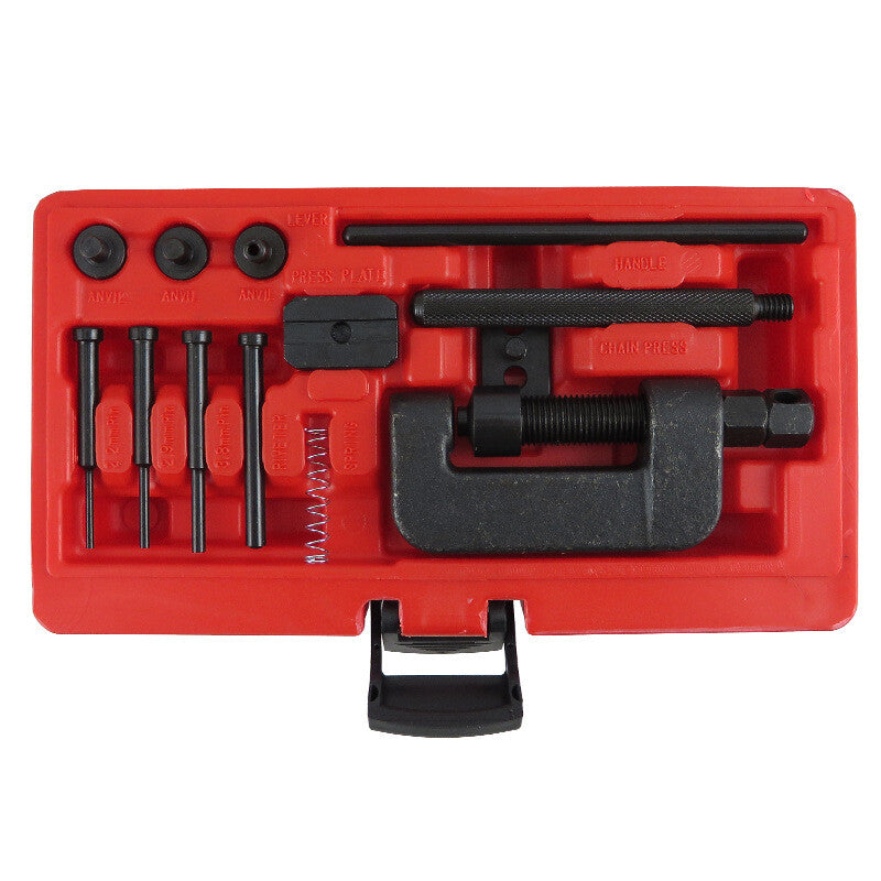 All-terrain vehicle/bicycle/motorcycle chain cutter and riveting tool kit 420-630 chain - n