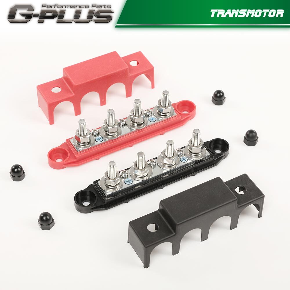 4 Post Busbar bus bar distribution block 12V 250A 5/16 red/black pair- v