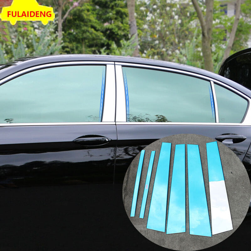 for Honda Accord 2014-2017 Stainless Window Center Pillar Post Cover Trim 6Pcs