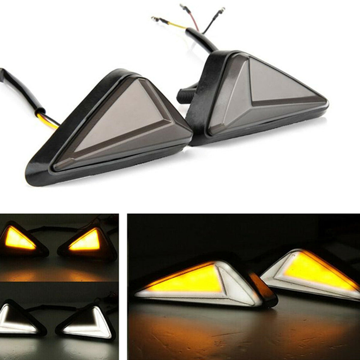 Motorcycle Turn Signal Indicator Lights Daytime Running Brake Flashing Blinker Q