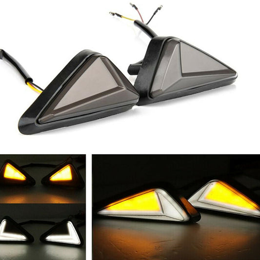 Motorcycle Turn Signal Indicator Lights Daytime Running Brake Flashing Blinker Q