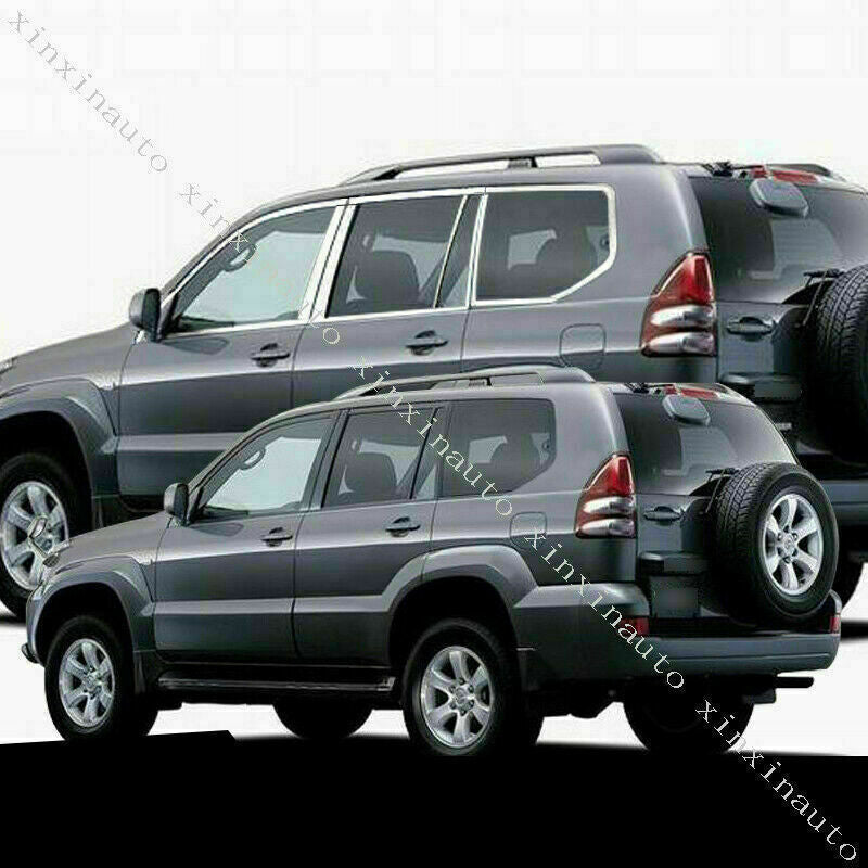 for Toyota Prado 120 2003-2009 Chrome Steel Full Door Window Sill Strip Trim 24x