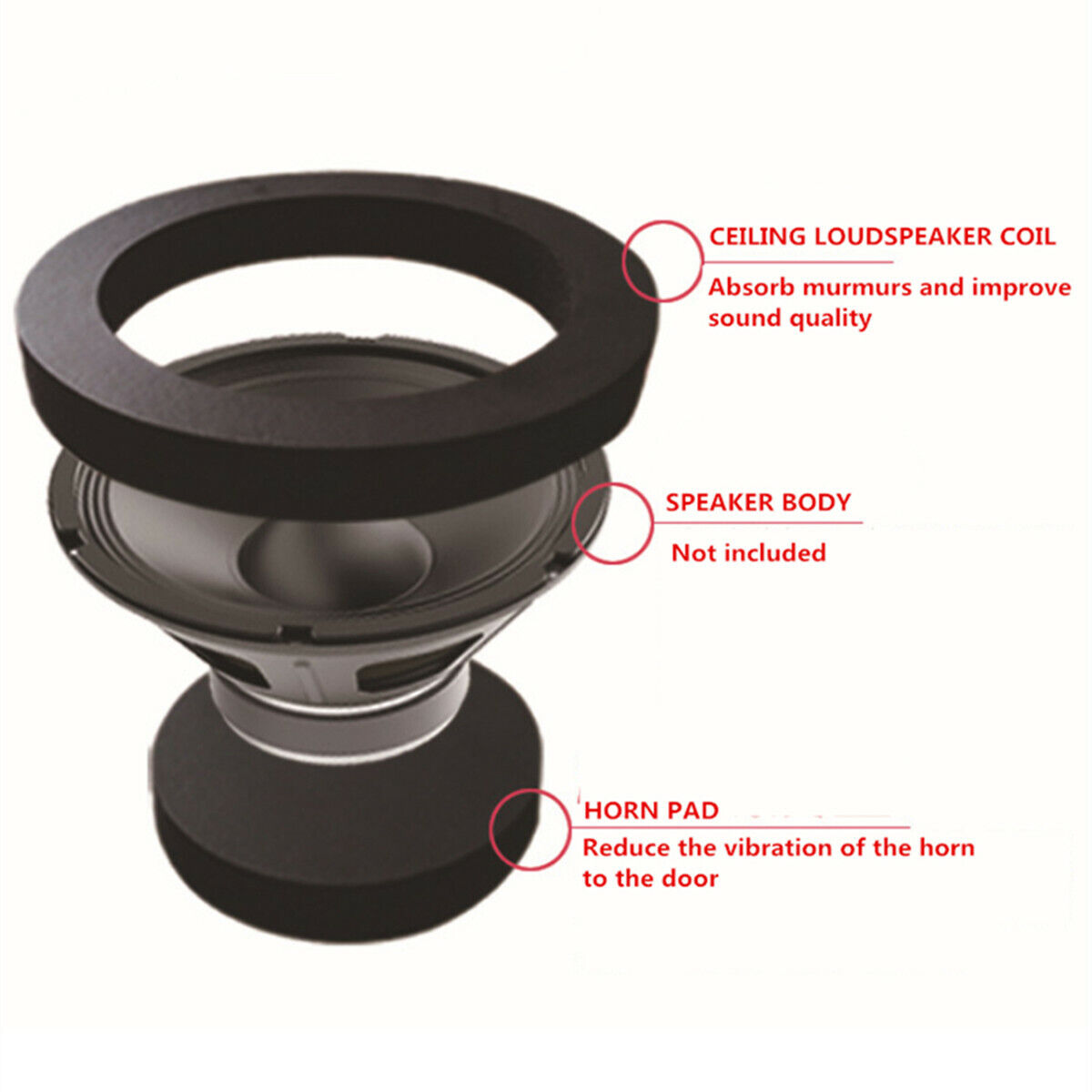 4x 6.5 Car Door Speaker Bass Ring Foam Woofer Pad Noise Sound Wave Accessories