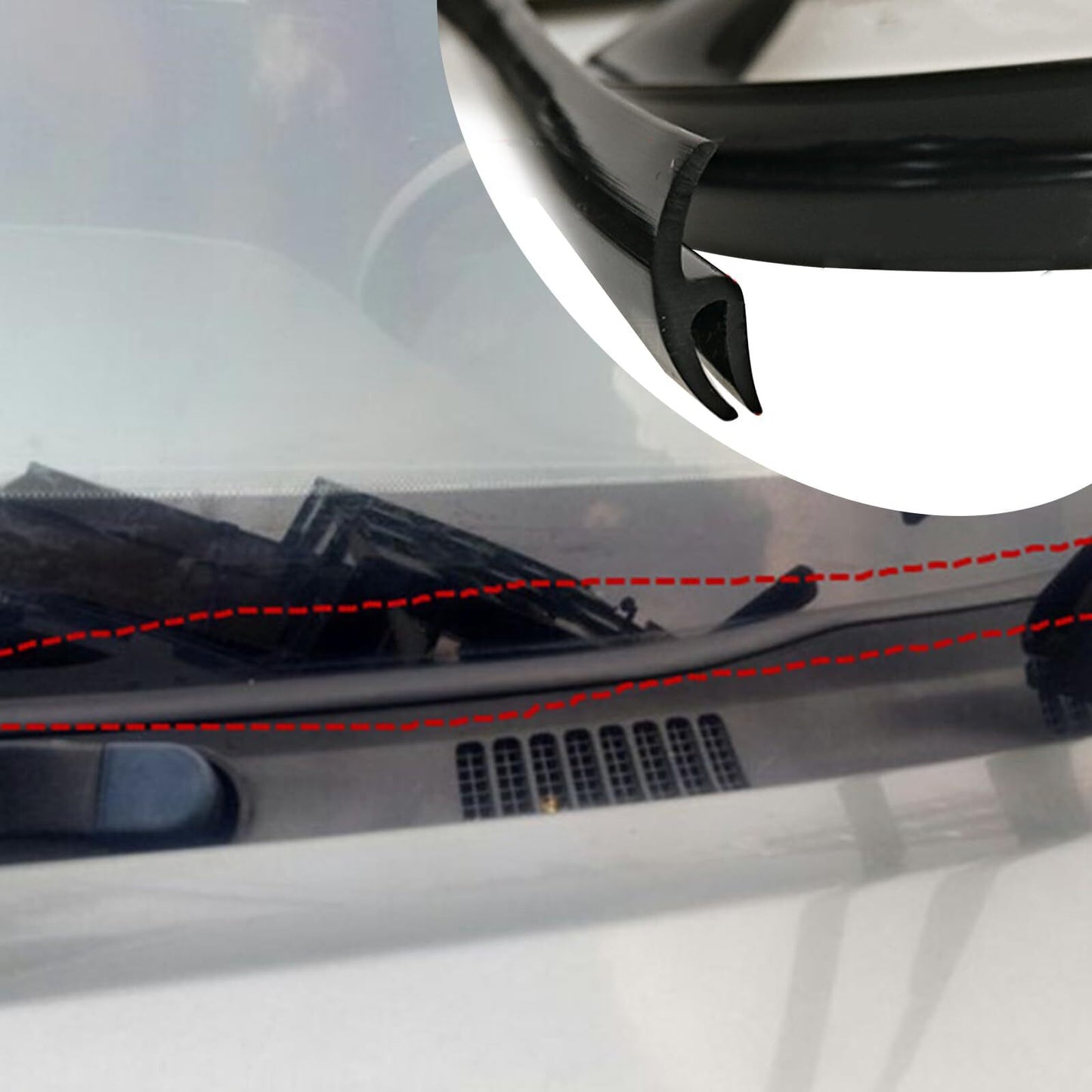 5.9-foot rubber automotive windshield panel sealing strip and roof molding trim for vehicles. n