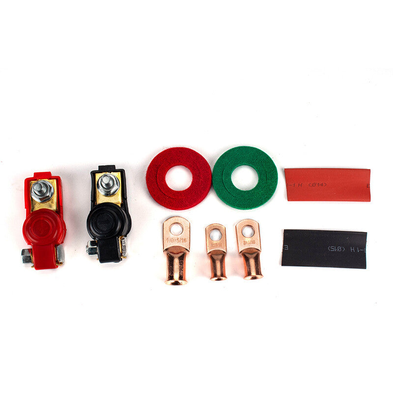 2 Dual Battery Terminal Connector Wire Lug Washing Machine Heat Shrink Tubing Kit for Automotive - n