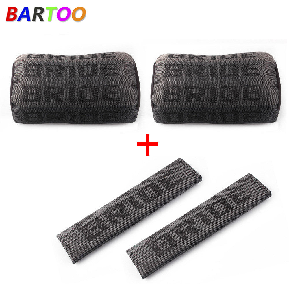 Gradation Neck Headrest Pillow 2Pair JDM  Car for Seat Belt Cover Set Q