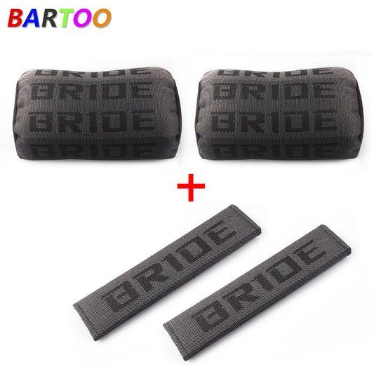 Gradation Neck Headrest Pillow 2Pair JDM  Car for Seat Belt Cover Set Q