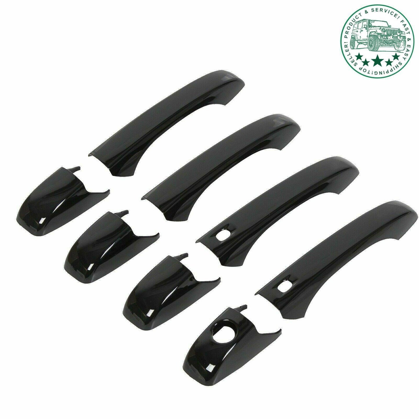 4-Piece Glossy Black Door Handle Protector Covers for Jeep Grand Cherokee/ for Dodge Durango 2011+ n