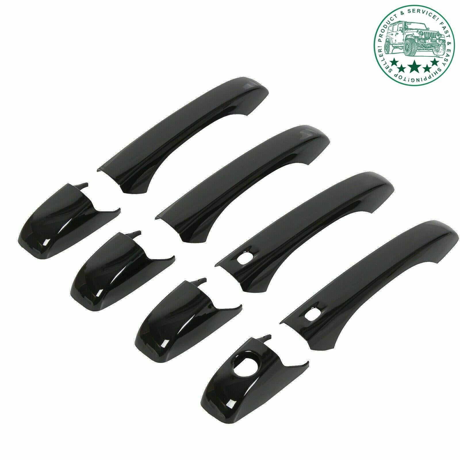 4-Piece Glossy Black Door Handle Protector Covers for Jeep Grand Cherokee/ for Dodge Durango 2011+ n