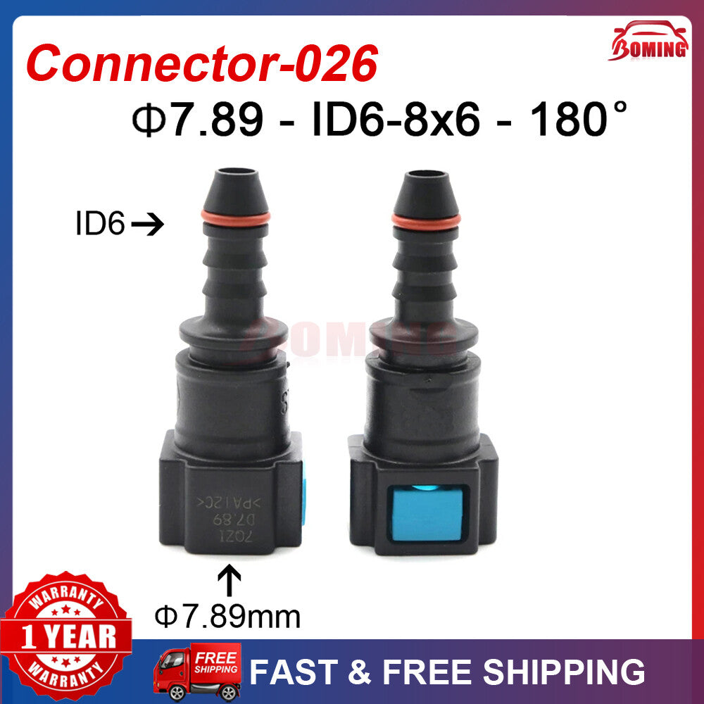 Brand new fuel line hose quick-release female connector ID6 8x6 180¡ã 7.89 mm 2PCS Q