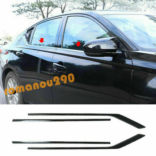 4P for Nissan Altima 2019-2022 Black Titanium Window Lower Strips Cover Trims