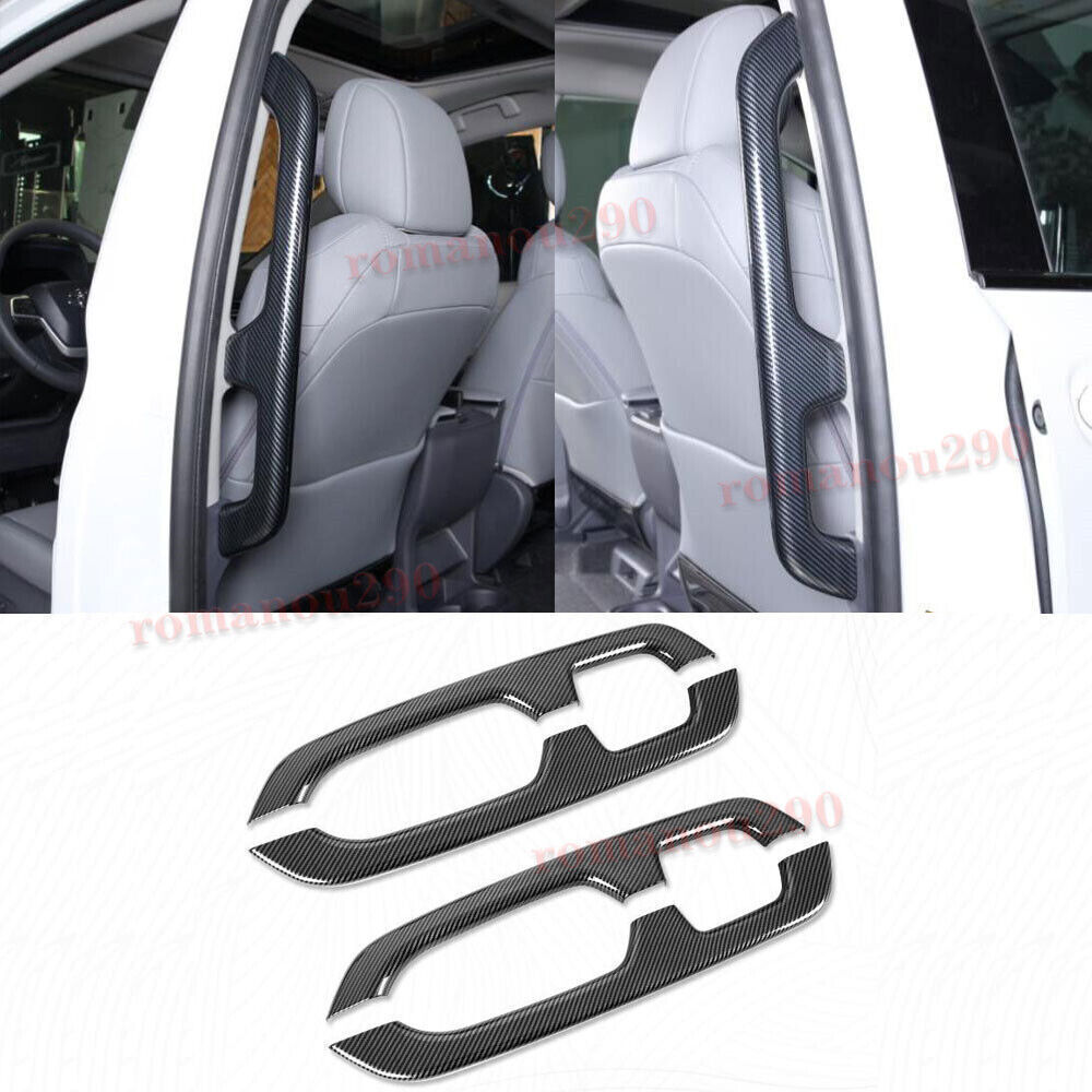 for Toyota for Sienna 21-2024 Carbon Fiber Side Door Passenger Handle Cover Trim 4P