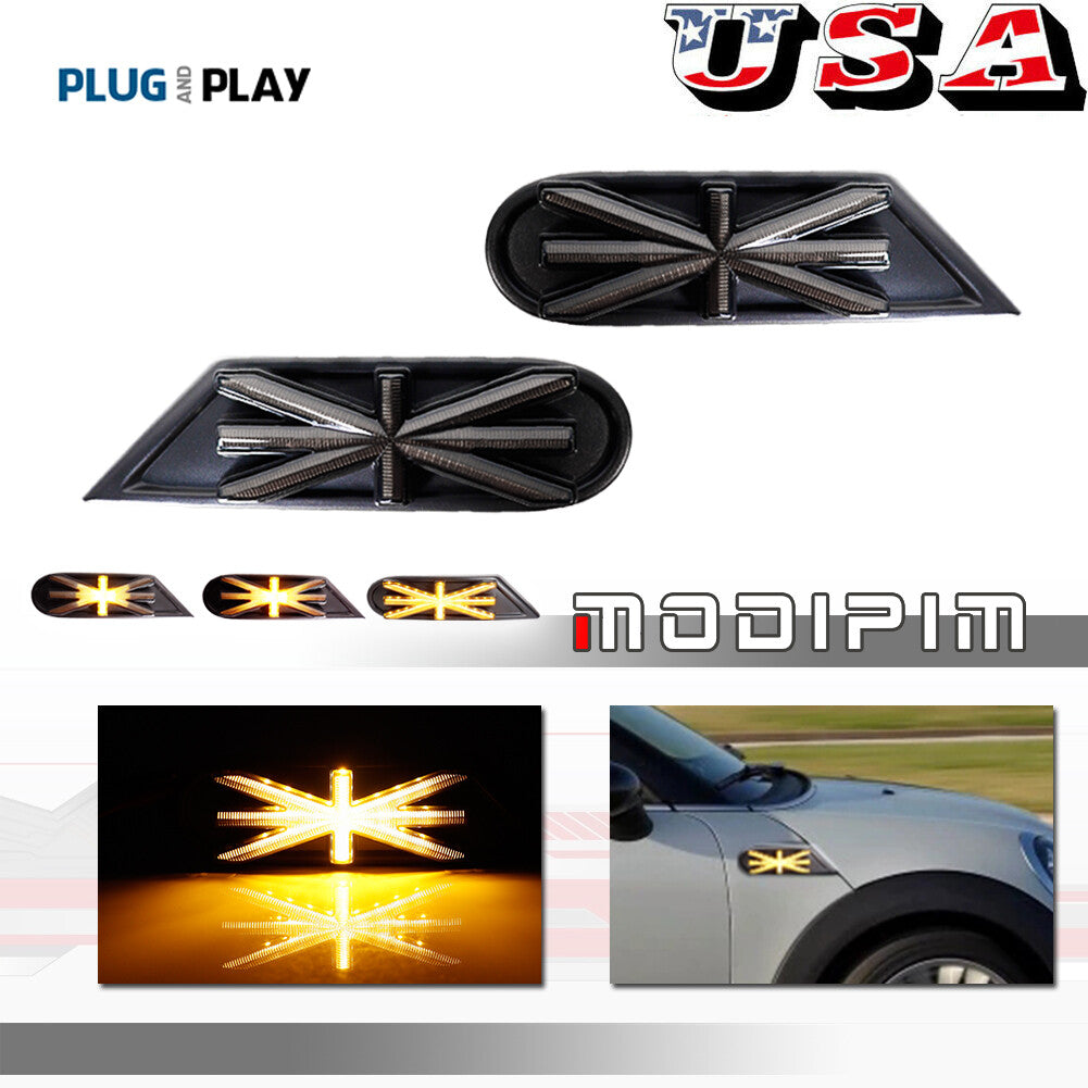 Suitable for Mini Cooper R55 R56 R57 R58 R59 LED side marker light flow turn signal 2X- v