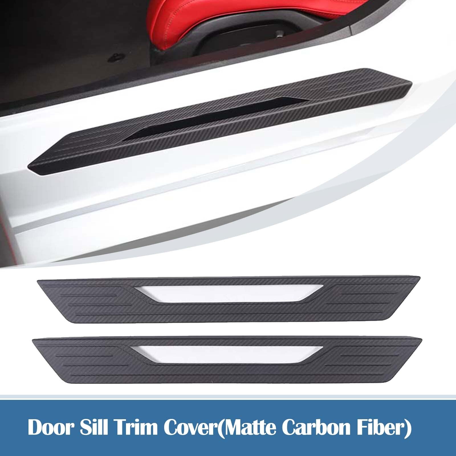 Suitable for 2020-2025 for Corvette C8 door and window wear panel cover with matte carbon fiber trim
