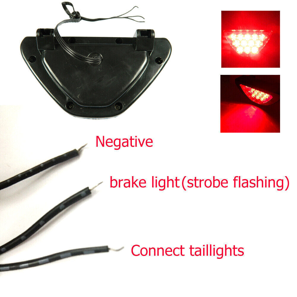 12-volt flashing brake taillights, LED safety warning triangle, No. 3 flashing lights, red