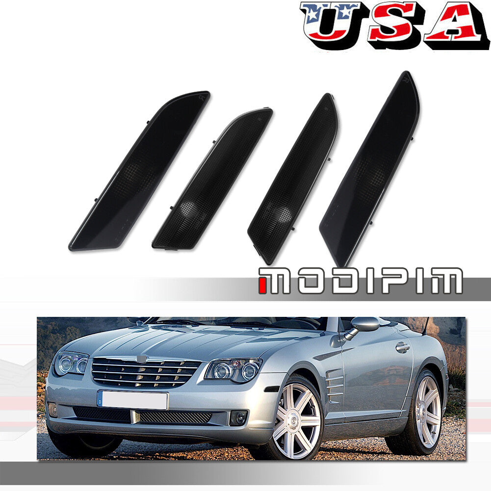 Smoke front and rear bumper shell set suitable for 04-08 for Chrysler Crossfire SideMarker lights- v