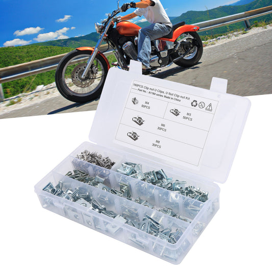 U Clips Chimney Nut Fasteners 160Pcs Made Of 304 Stainless Steel For Car Q