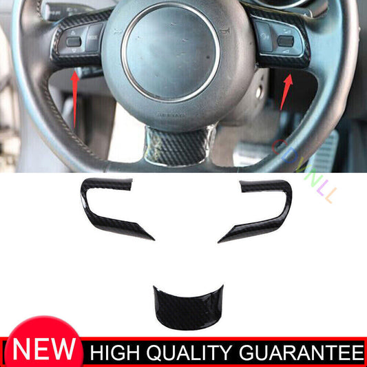 for Audi TT 2008-14 Carbon Fiber Inner Steering Wheel Frame Moulding Cover Trim