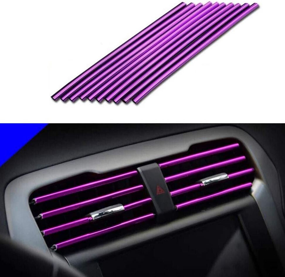 10-Piece Car Air Conditioner Socket Decorative Molded Strips in Purple  for ford