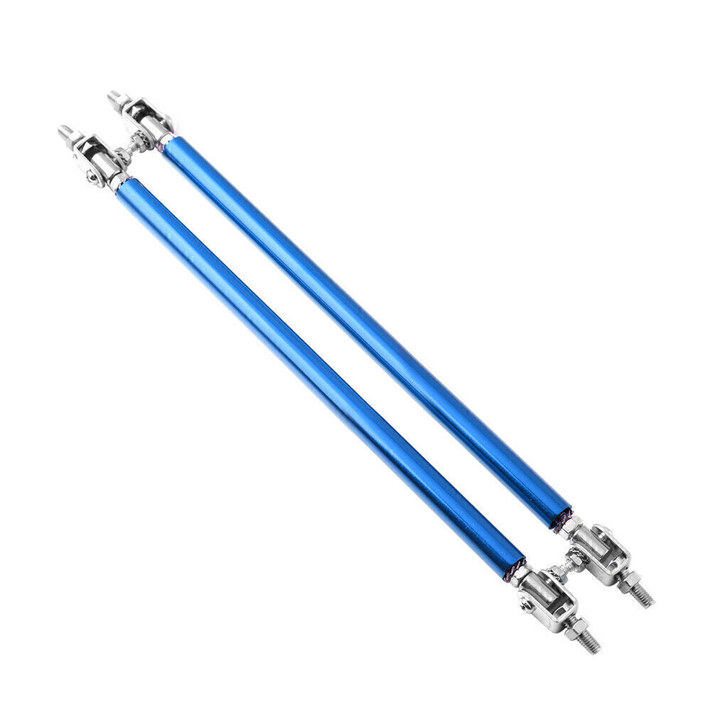 20cm Adjustable Front Bumper Lip Splitter Spoiler Strut Rod Tie Support Bar Blue