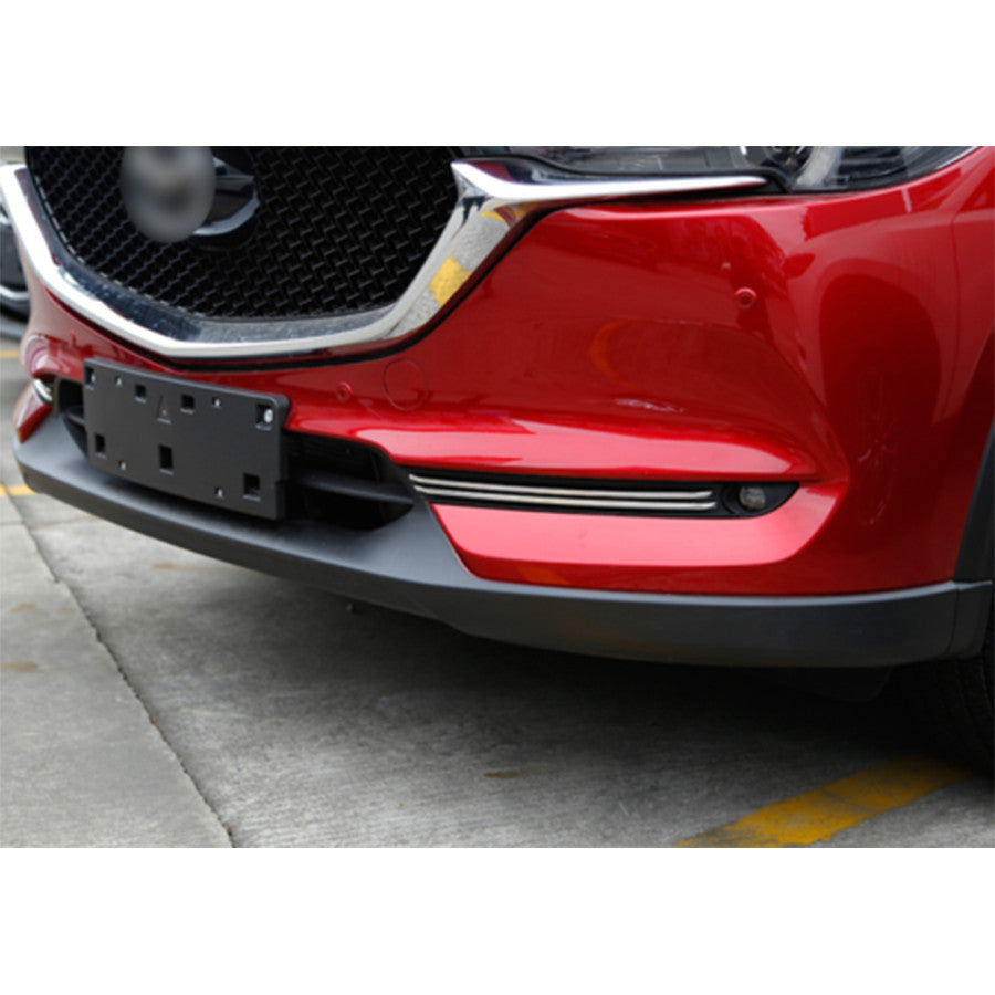 For 2017-21 for Mazda CX5 CX-5 Chrome Exterior Front Fog Lamp Light Strip Trims 4PCS