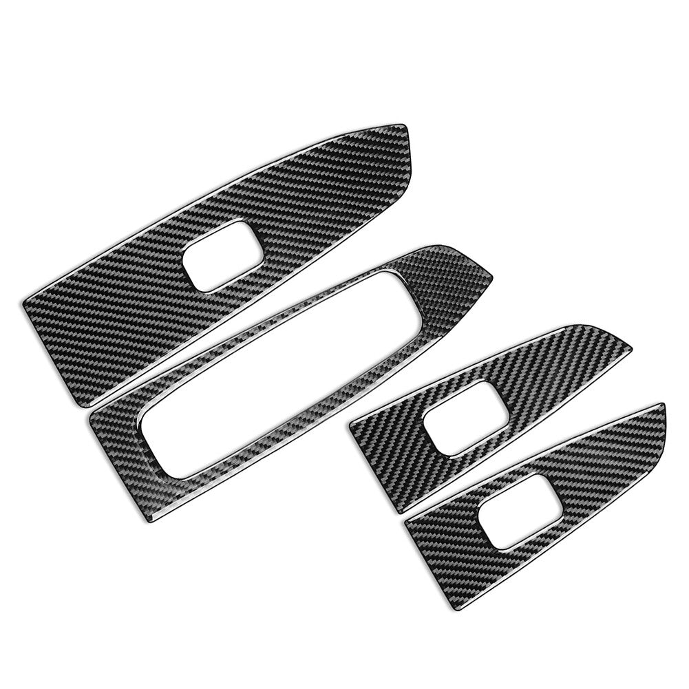 Black Carbon Fiber Window Lift Switch Panel Cover for Kia Forte Cerato K3 19-23