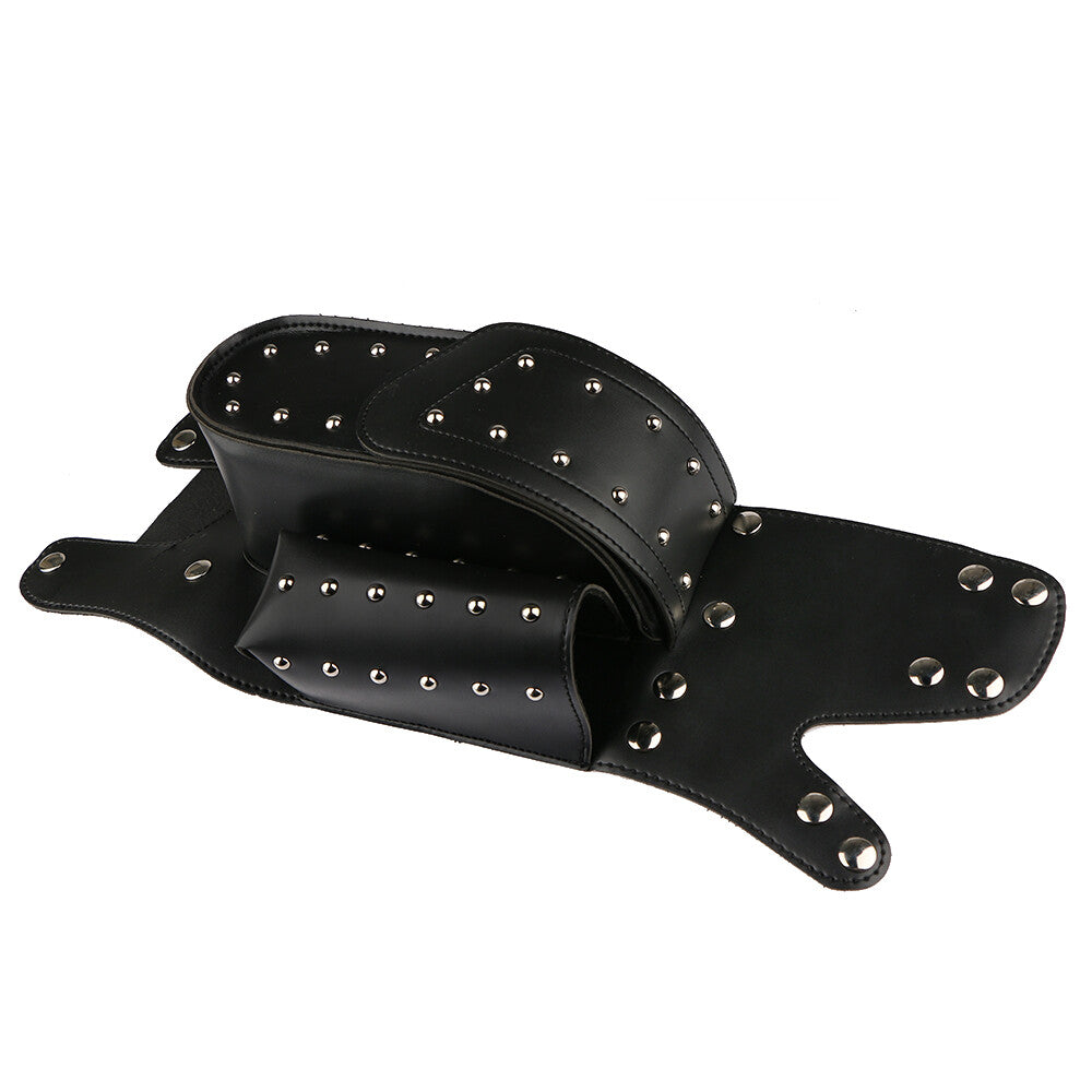 LH PU leather motorcycle saddlebag/luggage case with bottle holder suitable for Harley-Davidson motorcycles.