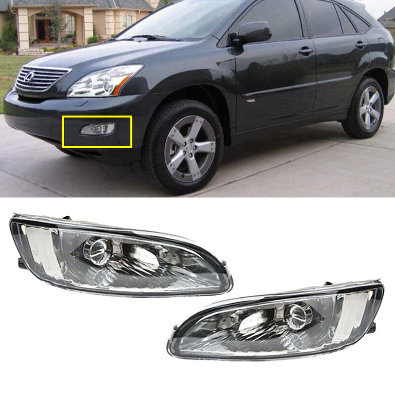 Pair Clear LH+RH Front Bumper Fog Light for Lexus RX300 RX330 RX350 2004-2009