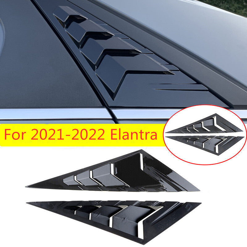 Gloss Black Side Vent Window Louver Shutter Trim for 2021-2022 for Hyundai for Elantra