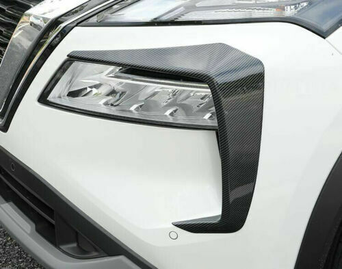 for Nissan Rogue X-Trail 2021-2023 Carbon Fiber Front Fog Light Lamp Cover Trim