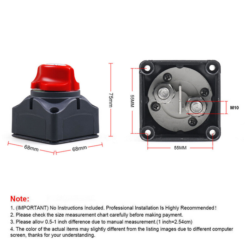 Car for SUV RV Marine Boat 12V Battery Isolator Disconnect Rotary Switch Cut On/Off Q