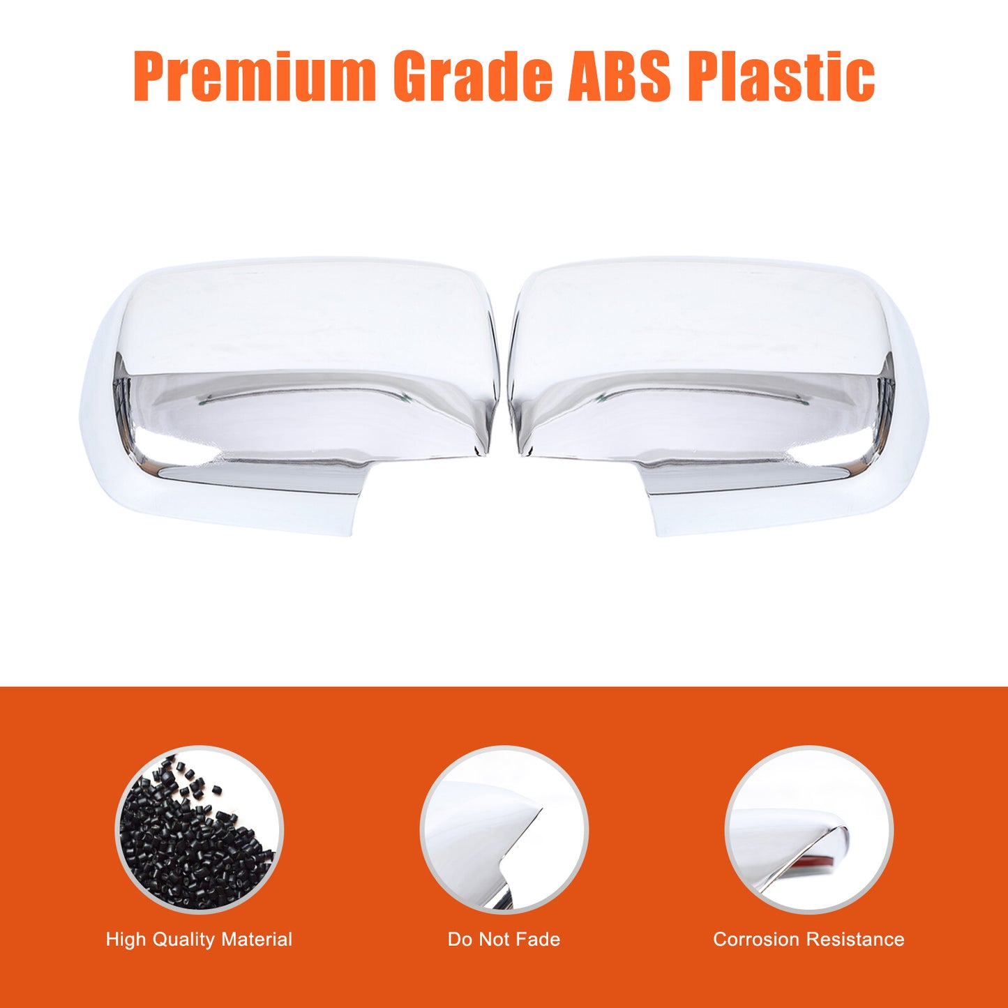 Chrome mirror finish side and rearview mirror cap protector for Honda Pilot 2003-2008 (2 pieces) n