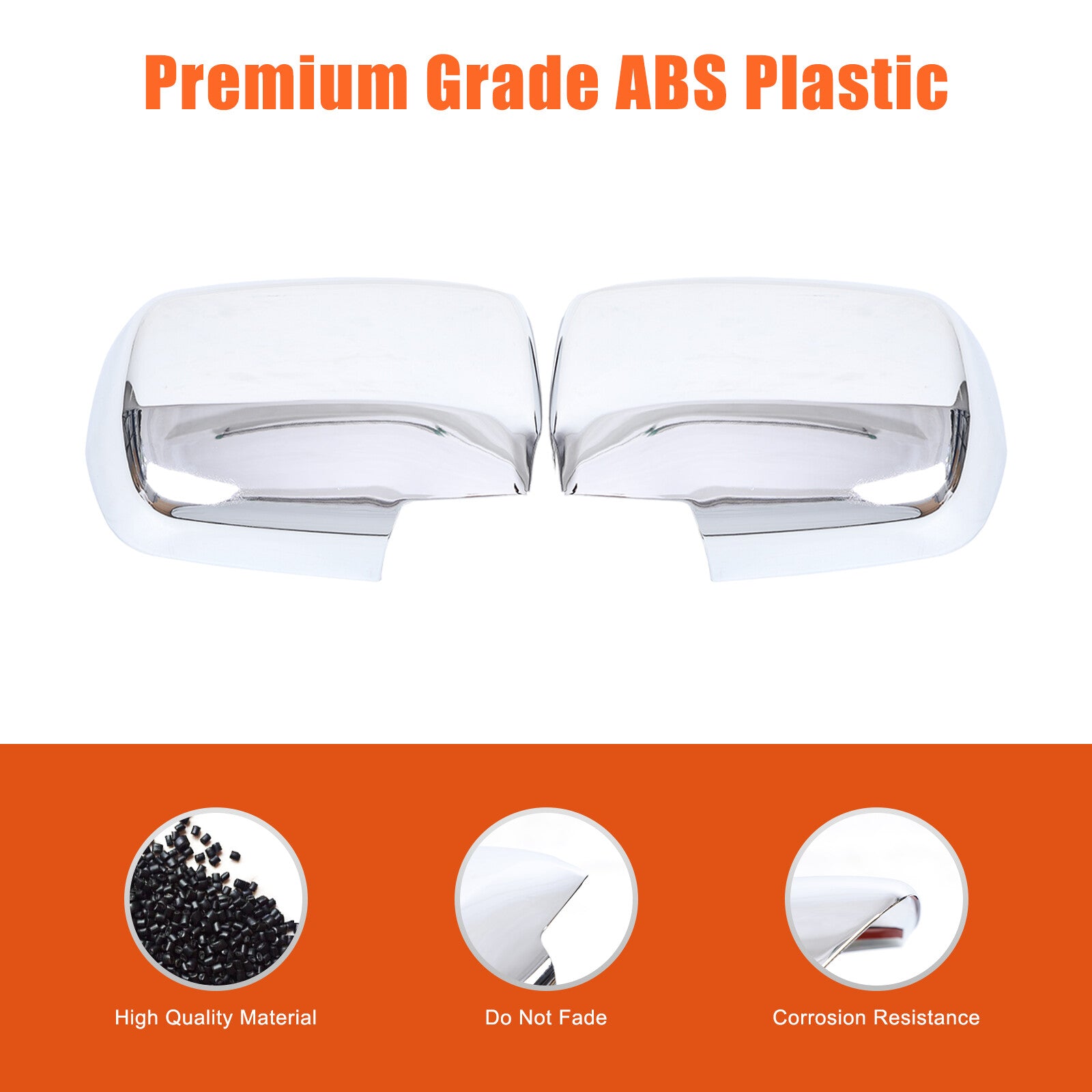 Chrome mirror finish side and rearview mirror cap protector for Honda Pilot 2003-2008 (2 pieces) n