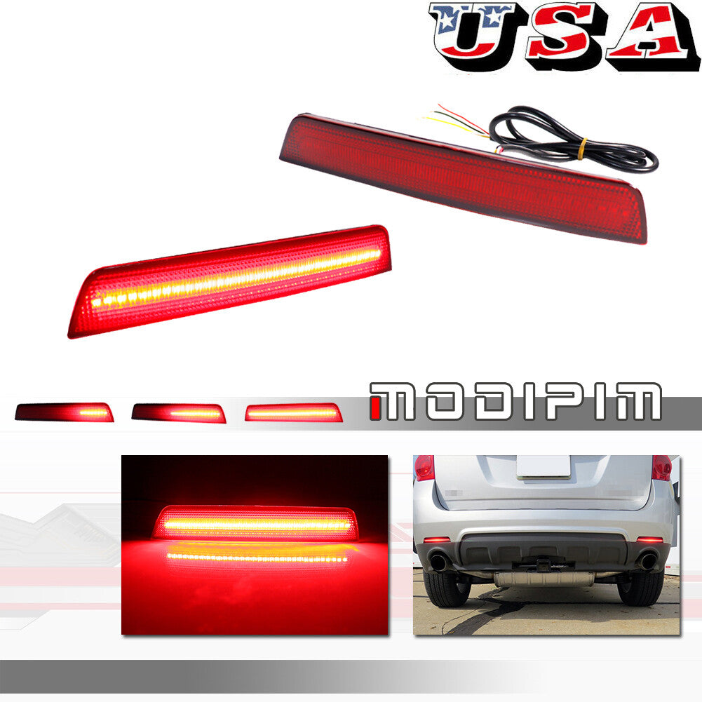 Suitable for 10-17 for Equinox Red Lens LED Rear Bumper Tail Brake Signal Light Kit - v
