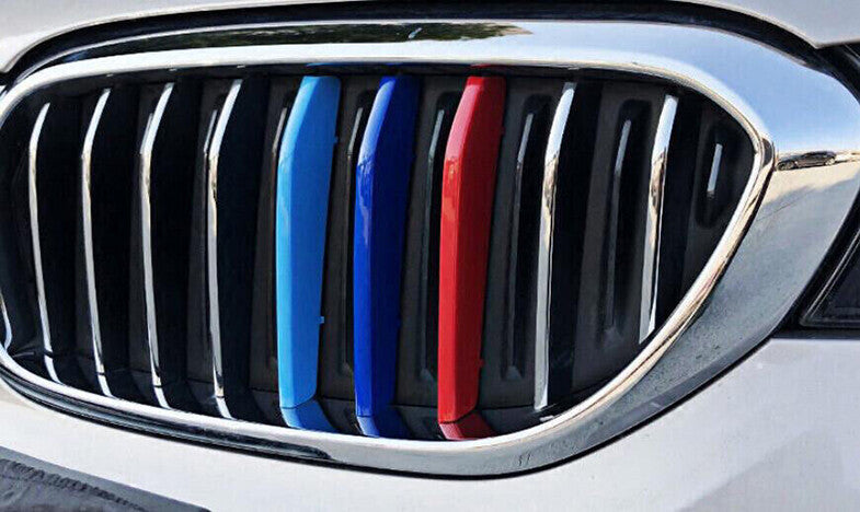 for BMW 5 Series 2021-2022 3-Color Front Center Mesh Grille Grill Strip Trim 3pc
