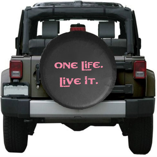One Life Live It 32inch Leather Spare Wheel Tire Cover for Jeep for Wrangler JK 07+ Q
