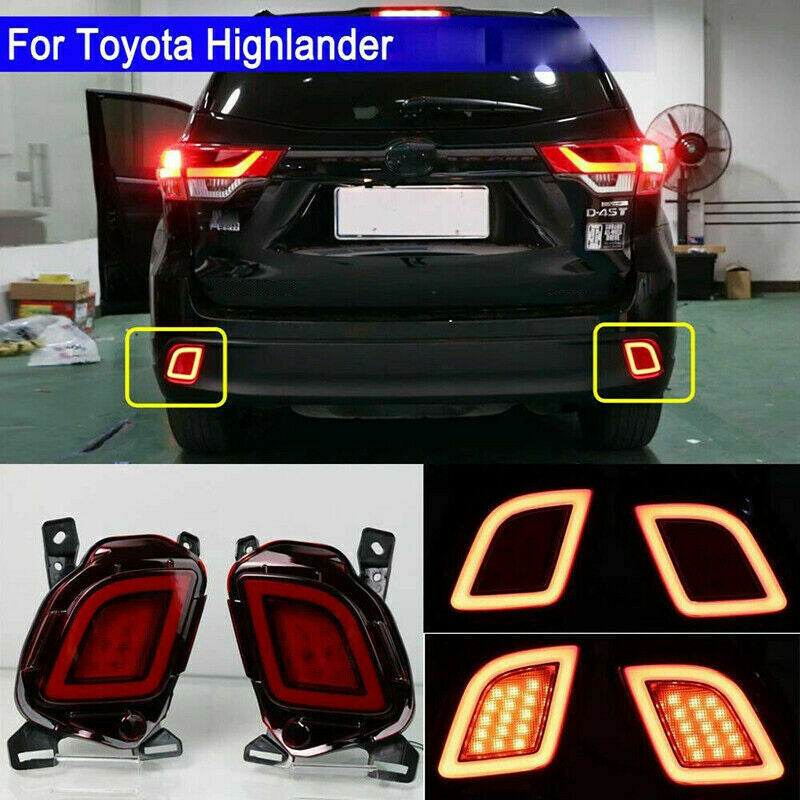 LED Rear Bumper Fog Light Turn Lamp Brake Light Kit for Toyota Highlander 14-19