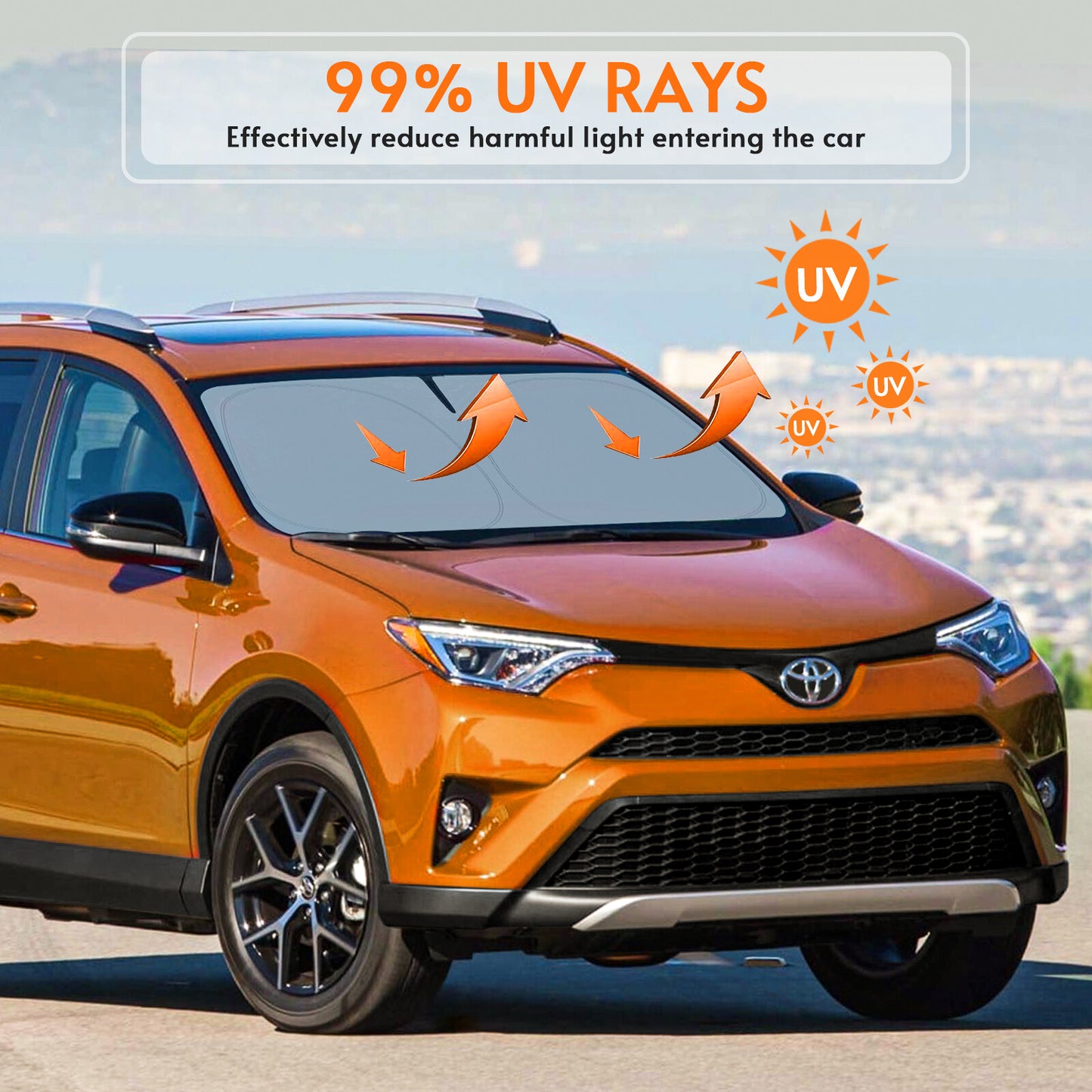 Suitable for 2019-2023 RAV4 windshield sunshade with UV protection. n