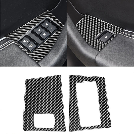 Carbon Fiber Window Switch Buttons Frame Trim Cover For Explorer 2011-2014 v