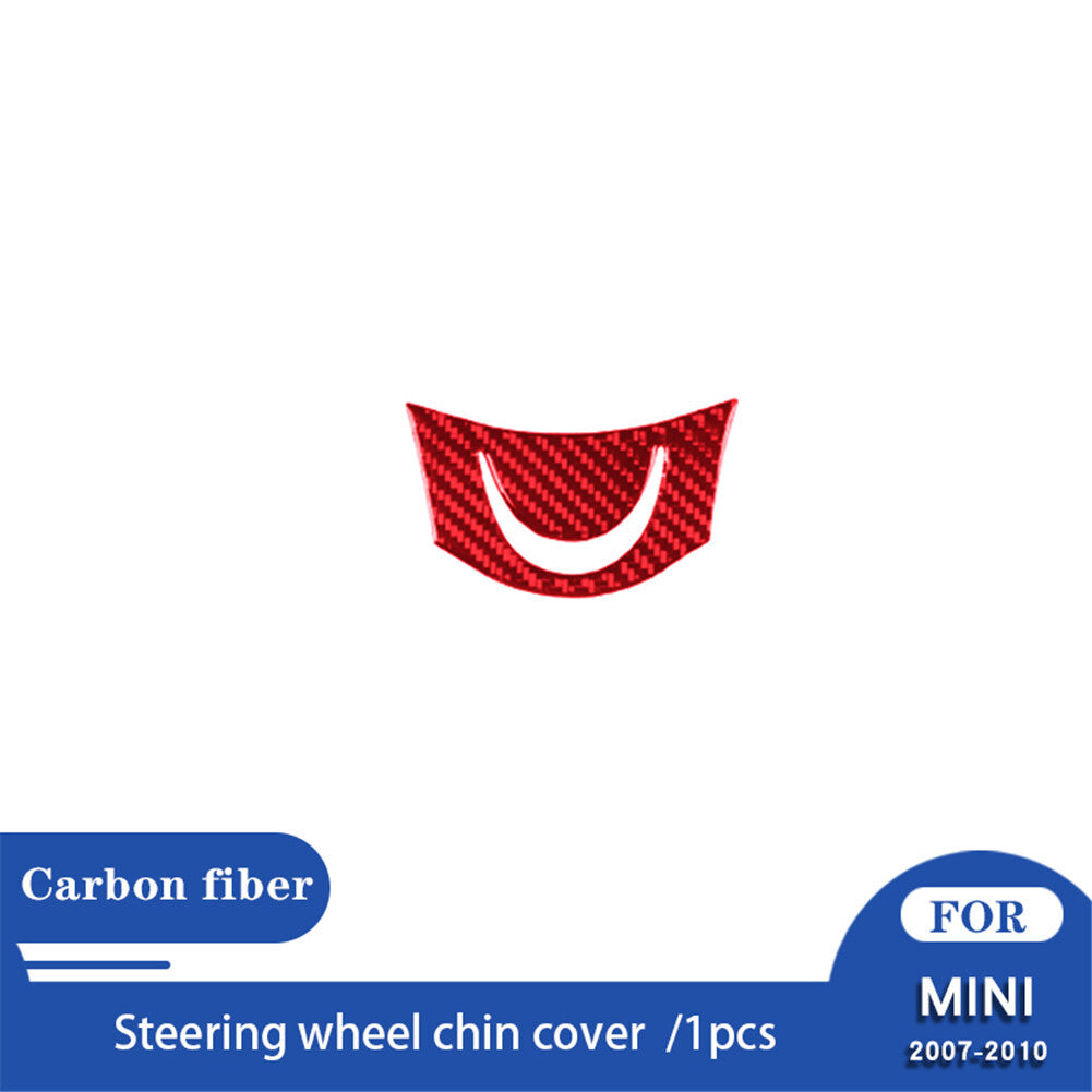 Red Carbon Fiber Inner Steering Wheel Chin Trim for Mini Cooper 2007-2010