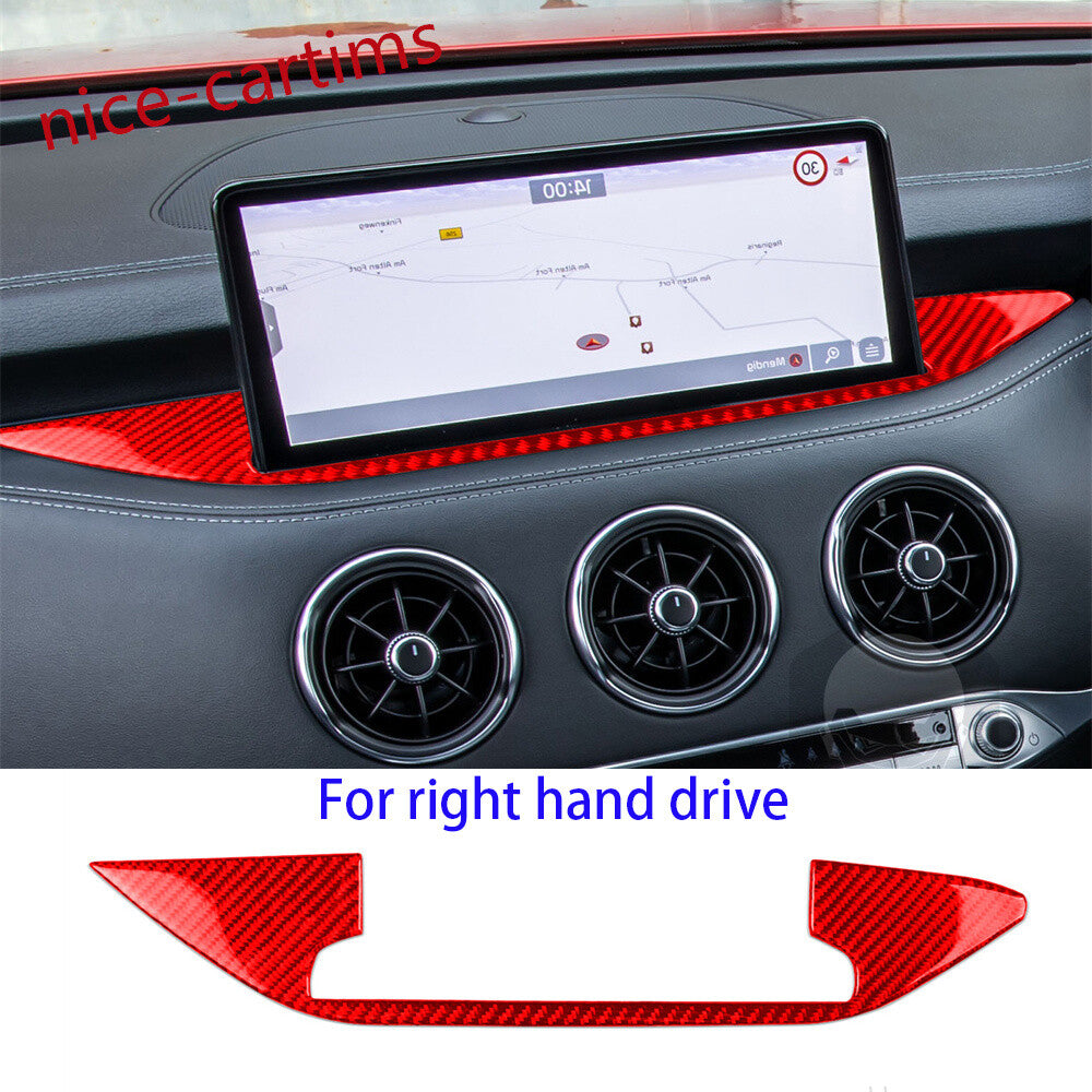 for Kia Stinger 2019-23 RHD 10.25 inch GPS Navigation Base Panel Trim Red Carbon